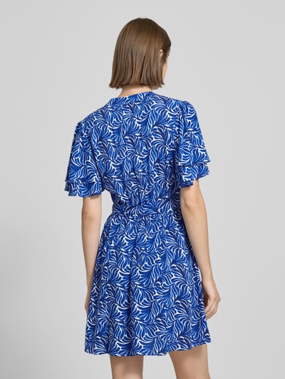 Only Getailleerde mini-jurk met strikceintuur, model 'NOVA' Blauw - 5