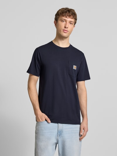 Carhartt Work In Progress T-shirt w kroju regular fit z naszywką z logo Granatowy 4