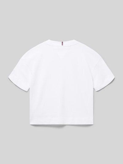 Tommy Hilfiger Teens męski t-shirt o kroju regular fit z czystej bawełny Biały 3