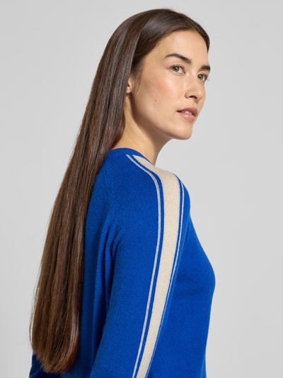 Jake*s Casual Gebreide pullover van kasjmier met contraststrepen Blauw - 3