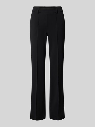 Produktfoto, schwarze Damen Weite Hose Regular Fit Hose mit elastischem Bund Modell 'FRANCOISE' von CAMBIO, glatte Oberfläche, gerade Form.