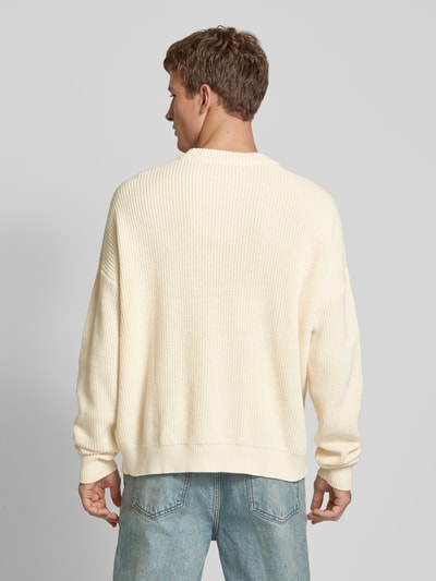 PROHIBITED Oversized Strickpullover mit Label-Stitching Modell 'Westminster' Offwhite 5