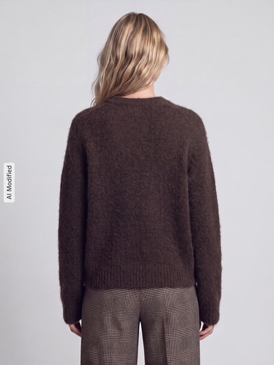 Jake*s Casual Regular Fit Pullover mit Woll-Anteil Dunkelbraun 5