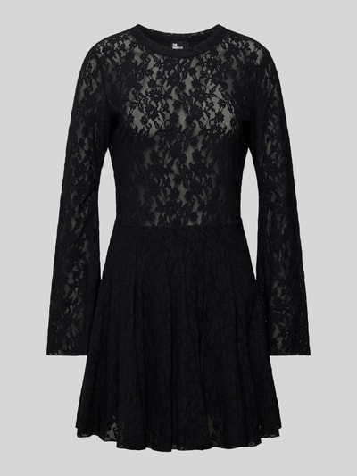 THE KOOPLES Minikleid mit geripptem Rundhalsausschnitt Black 1