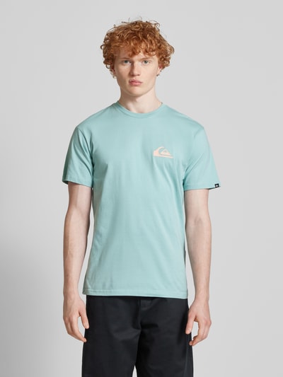 Quiksilver T-shirt met labelprint Turquoise - 4