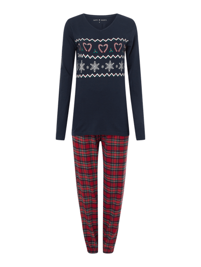 Happy Shorts Pyjama mit weihnachtlichem Muster  Rot 1