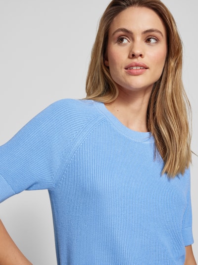 Selected Femme Strickshirt mit Rundhalsausschnitt Modell 'SLFELINNA' Rauchblau 3