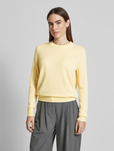 Jake*s Casual Gebreide pullover met ribboorden Lichtgeel - 4