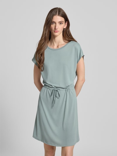 Only Getailleerde knielange jurk van viscosemix, model 'HANNAH' Rietgroen - 4