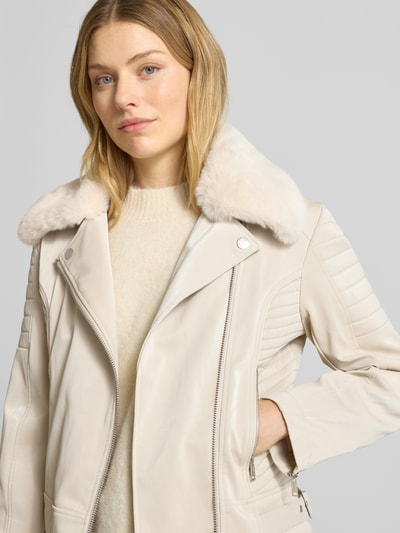 Guess Bikerjacke mit Reißverschlusstaschen Modell 'DARCEY' Ecru 3