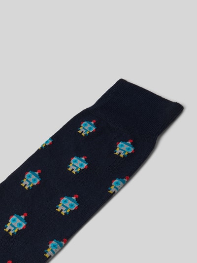 PAUL SMITH Socken mit gerippten Bündchen Modell 'YEN ROBOT' Marine 2
