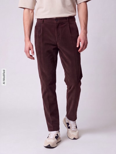 Strellson Relaxed Fit Cordhose aus Baumwoll-Mix Modell 'Lui_2V-D' Dunkelbraun 4