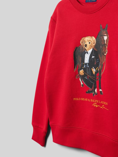 Polo Ralph Lauren Teens Bluza dresowa z czystej bawełny, krój regular fit Czerwony 2