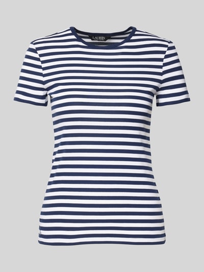 Lauren Ralph Lauren T-Shirt mit Label-Stitching Modell 'ALLI' Dunkelblau 2