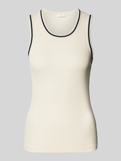 OPUS Tanktop mit gerippten Abschlüssen Modell 'Ilesso' Beige 2