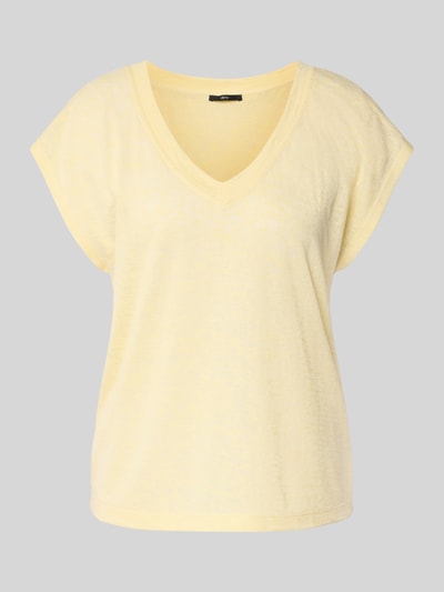 Zero T-Shirt aus Viskose-Mix mit V-Ausschnitt Hellgelb 2