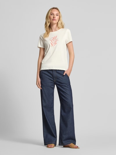 Tom Tailor Regular Fit T-Shirt aus reiner Baumwolle Offwhite 1