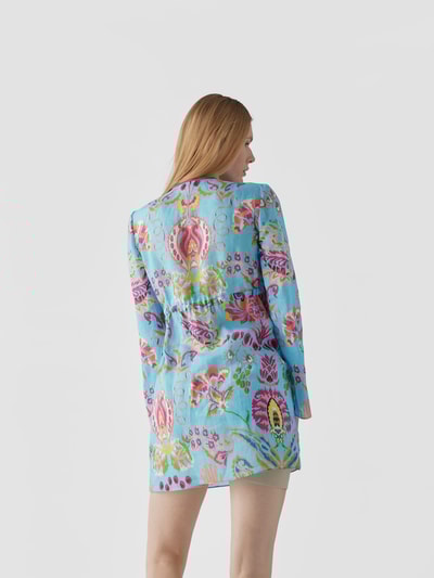 Etro Minikleid mit floralem Muster Ozean Blau 5