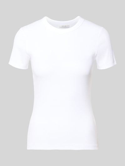Productfoto, wit regular fit t-shirt van katoenmix Regular Fit T-Shirt aus Baumwoll-Mix van OPUS, dames t-shirt
