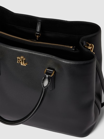 Lauren Ralph Lauren Satchel bag van leer met labelapplicatie, model 'MARCY' Zwart - 5