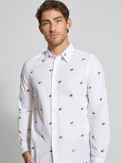 PAUL SMITH Tailored Fit Freizeithemd mit Kentkragen Weiss 3