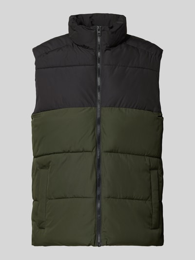 Jack & Jones Bodywarmer met opstaande kraag, model 'MAZE' Olijfgroen - 2
