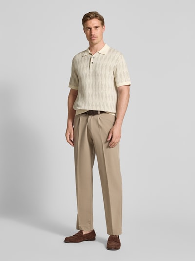 Jack & Jones Premium Regular Fit Poloshirt mit Strukturmuster Modell 'JUDE' Weiss 1