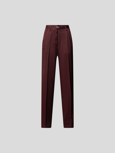 Forte Forte Seidenhose mit Strukturmuster Schokobraun 2