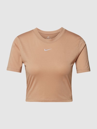 Nike Cropped T-Shirt mit Label-Stitching Rose 2