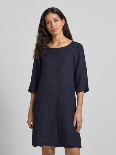 ZABAIONE Linnen jurk met ronde hals, model 'Le44tizia Donkerblauw - 4