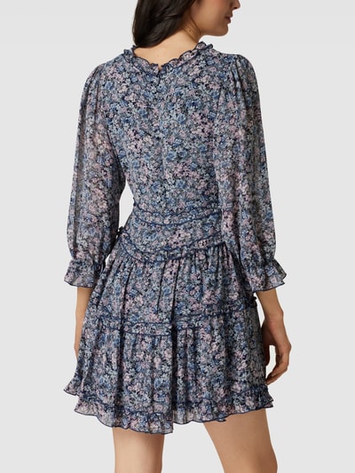 Apricot Mini-jurk met all-over motief en ruches Lichtturquoise - 5