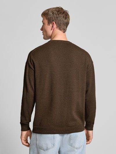 Only & Sons Regular fit gebreide pullover met katoen, model 'JOB' Donkerbruin - 5