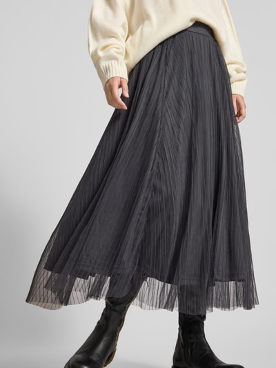 Only Regular Fit Midi-Rock aus Mesh Modell 'LAVINA' Anthrazit 3