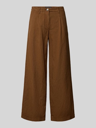 Produktfoto, Hose mit weitem Bein und Eingrifftaschen von Luisa Cerano in Braun, Leinen-Baumwoll-Mix, Wide Leg, Knopf-Reißverschluss, Damen