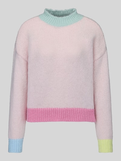 ONLY Relaxed Fit Pullover mit Color-Blocking Rosa 2