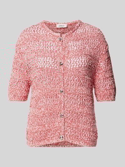 s.Oliver RED LABEL Regular fit cardigan in ajourtricot Rood - 2