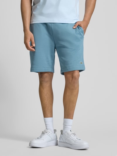 Lacoste Regular Fit Sweatshorts mit elastischem Bund Rauchblau 4