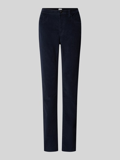 Brax Spodnie sztruksowe o kroju slim fit z mieszanki bawełny model ‘Mary’ Granatowy 2