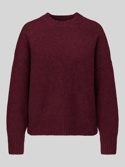 VERO MODA Oversized Pullover mit Woll-Anteil Modell 'BOOM' Dunkelrot Melange 2
