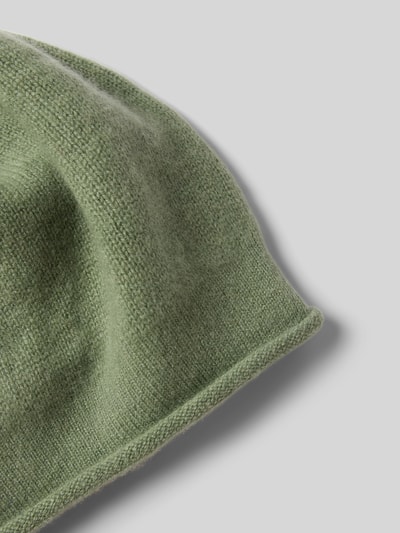 Seeberger Kaschmir-Beanie mit Label-Detail Oliv 2