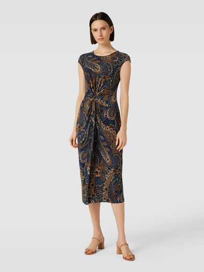 Lauren Ralph Lauren Midi-jurk met all-over motief, model 'BREGILLY'
 Marineblauw - 4