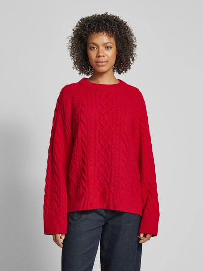 Ivy Oak Strickpullover mit Zopfmuster Modell 'KLARINA ANN' Rot 4