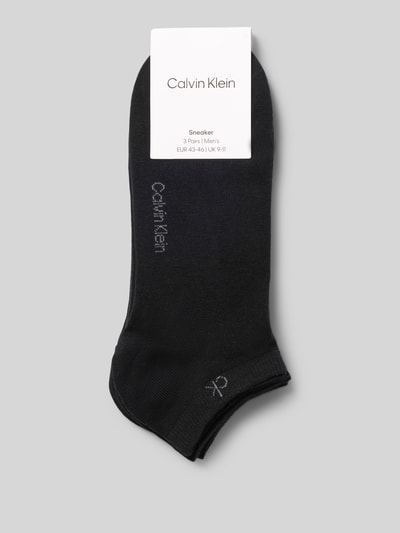 Produktfoto, Socken aus Baumwoll-Mix im 3er-Pack von CK Calvin Klein, einfarbig schwarz, weiche Textur, klare Linien, Herren Socken