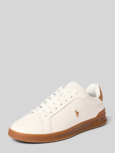 Polo Ralph Lauren Niskie sneakersy z prawdziwej skóry bydlęcej Biały 1