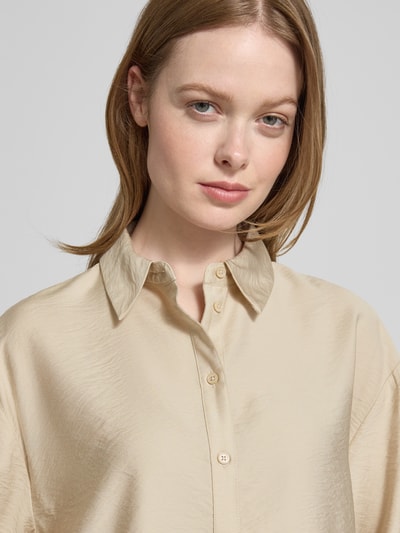 MSCH Copenhagen Bluzka o kroju relaxed fit z efektem marszczenia model ‘Nyla Amabella’ Beżowy 3