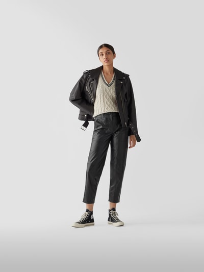 Yves Salomon Lederhose im Relaxed Fit Schwarz 1