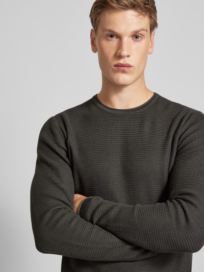 Only & Sons Gebreide pullover met ronde hals, model 'ERIC' Antraciet - 3