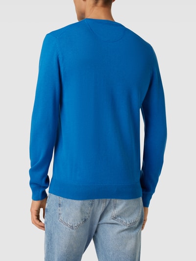 Christian Berg Men Gebreide pullover met ronde hals Aqua-blauw gemêleerd - 5