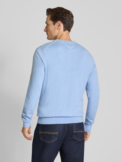 Tommy Hilfiger Regular fit pullover van een mix van katoen en kasjmier Lichtblauw - 5