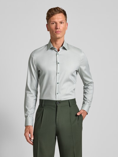 OLYMP No. Six Super slim fit zakelijk overhemd met kentkraag Zilver - 4